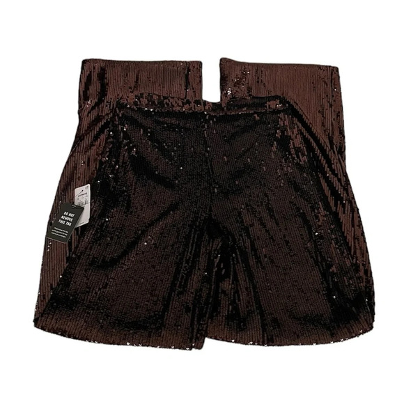 Express Brown Sequin High Rise Wide Leg Women’s Trouser Pants 4R NWT - Picture 6 of 13